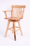 1625 25" Lodge Live Edge Bar Stool with Arms & 360 Degree Swivel