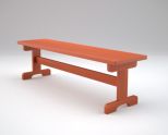 1827 Modern Rounded Trestle Backless 5' Bench