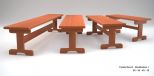1927 Modern Rounded Trestle Backless 6' Bench