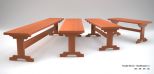 2527 Modern Stepped Trestle Backless 8' Bench