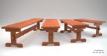 3027 Arts & Crafts Trestle Backless 8' Bench